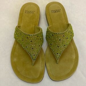 Franco Sarto lime green beaded sandal